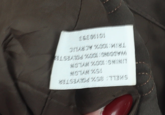 Klass Women's Brown Trench Coat, Size S, Button Closure