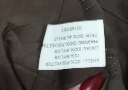 Klass Women's Brown Trench Coat, Size S, Button Closure