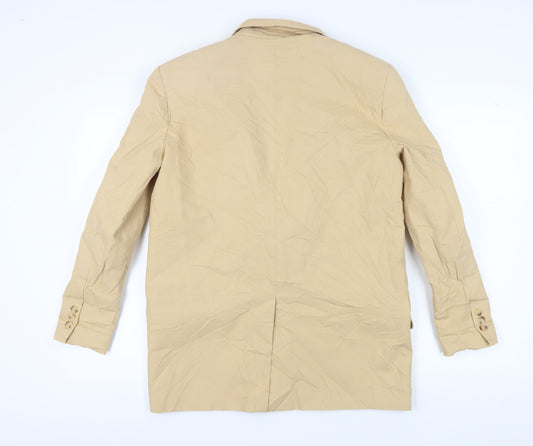 Zara Beige Women's Blazer, Size M, Mid-Length, Lined