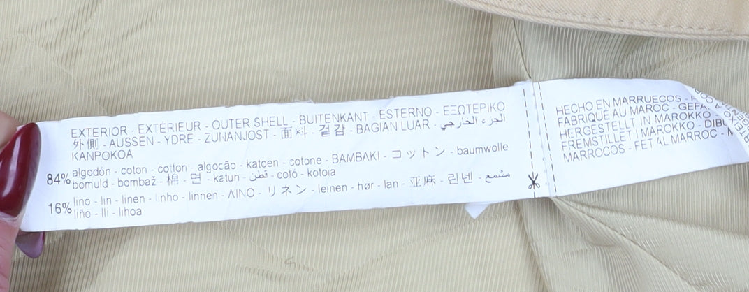 Zara Beige Women's Blazer, Size M, Mid-Length, Lined