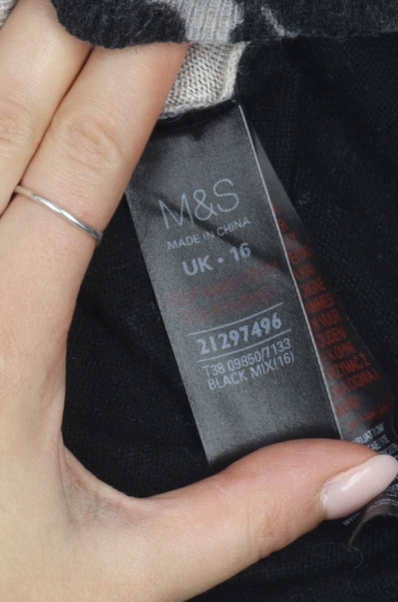 Womens UK Size 16 Marks and Spencer Black Pullover Jumper