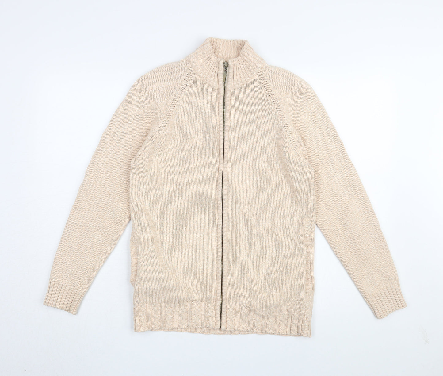 Womens UK Size S Jumper Beige Basic Jacket