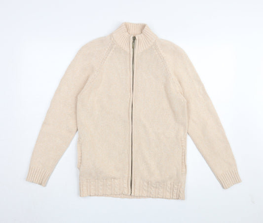 Womens UK Size S Jumper Beige Basic Jacket