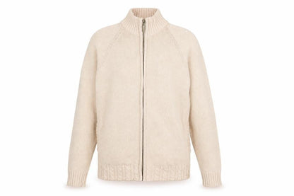 Womens UK Size S Jumper Beige Basic Jacket