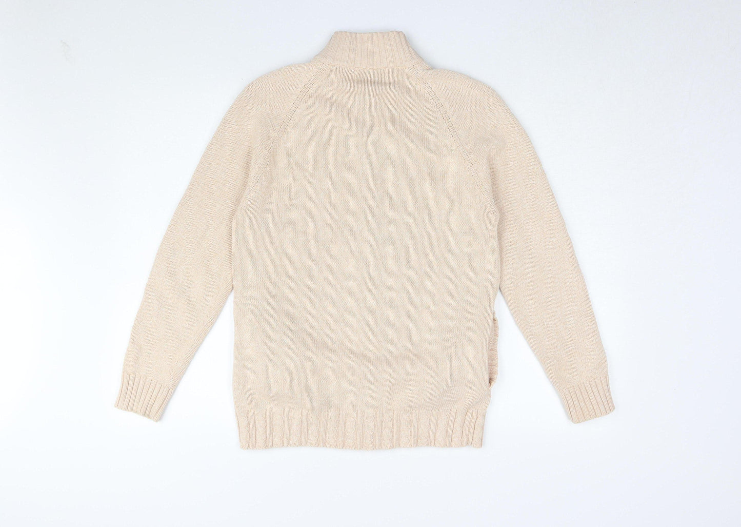 Womens UK Size S Jumper Beige Basic Jacket