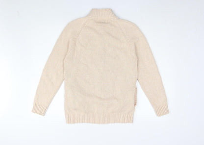 Womens UK Size S Jumper Beige Basic Jacket