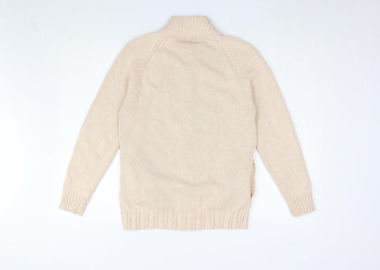 Womens UK Size S Jumper Beige Basic Jacket