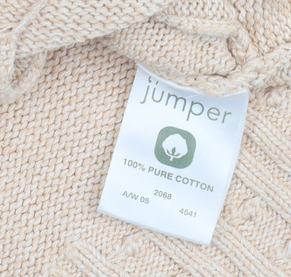Womens UK Size S Jumper Beige Basic Jacket