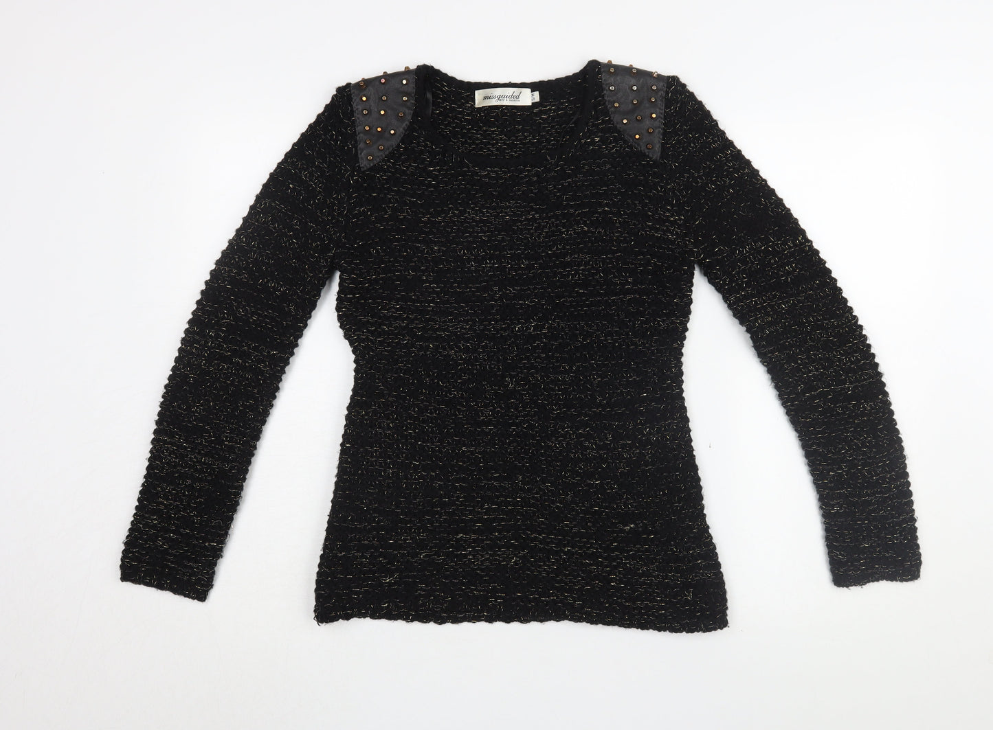 Womens UK Size S Missguided Black Pullover Jumper