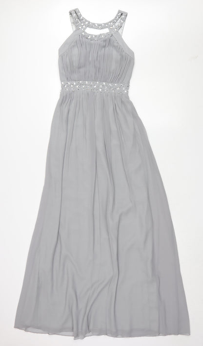 Quiz Women's Grey A-Line Sleeveless Long Dress