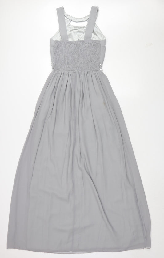Quiz Women's Grey A-Line Sleeveless Long Dress