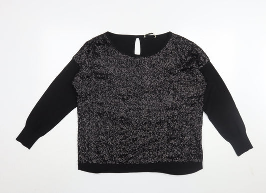Womens UK Size M Oasis Black  Blouse