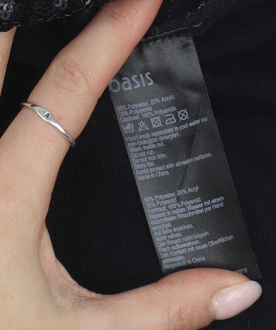 Womens UK Size M Oasis Black  Blouse
