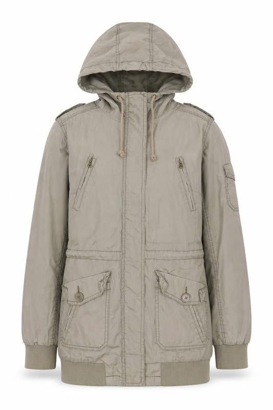 Womens UK Size 10 H&M Grey Parka Coat