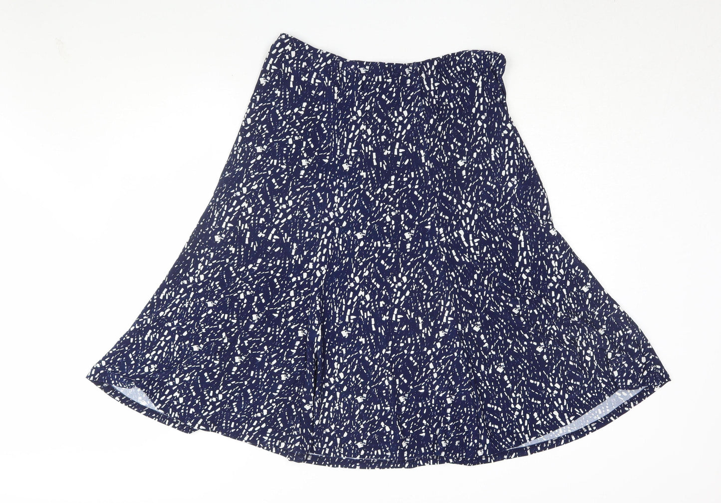 BM Collection Women's Blue A-Line Skirt, Size 14, Geometric