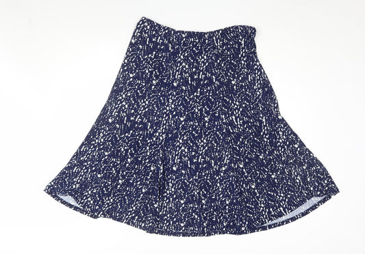 BM Collection Women's Blue A-Line Skirt, Size 14, Geometric