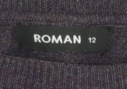 Womens UK Size 12 Roman Purple Pullover Jumper