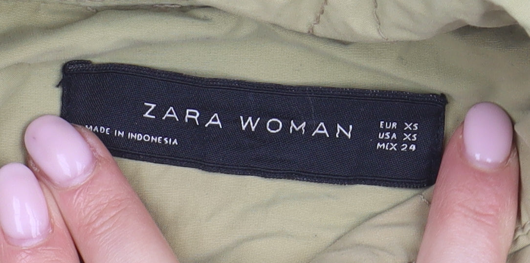 Womens UK Size XS Zara Beige Trench Coat