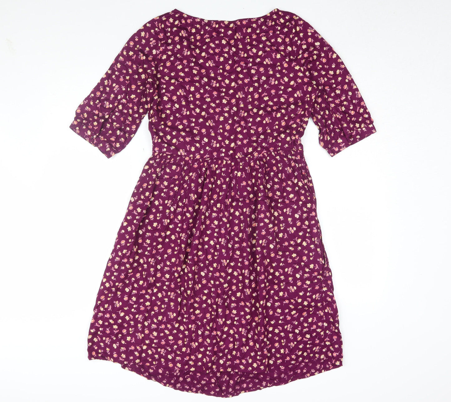 Vertbaudet Women Purple Floral A-Line Dress Size 8