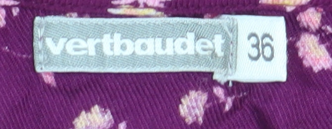 Vertbaudet Women Purple Floral A-Line Dress Size 8