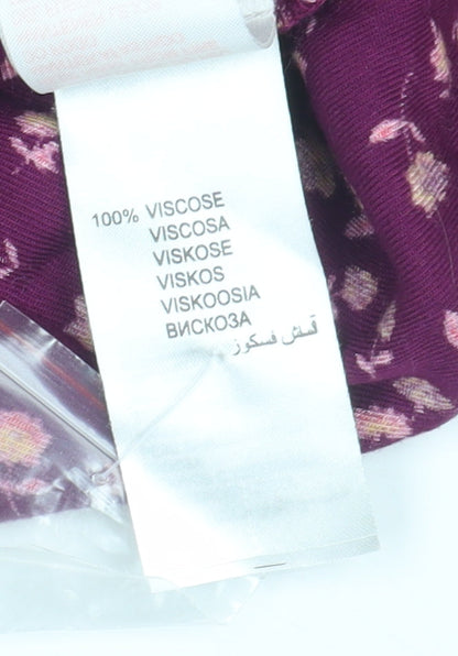 Vertbaudet Women Purple Floral A-Line Dress Size 8
