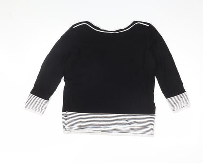 Womens UK Size 16 Roman Black Basic Blouse
