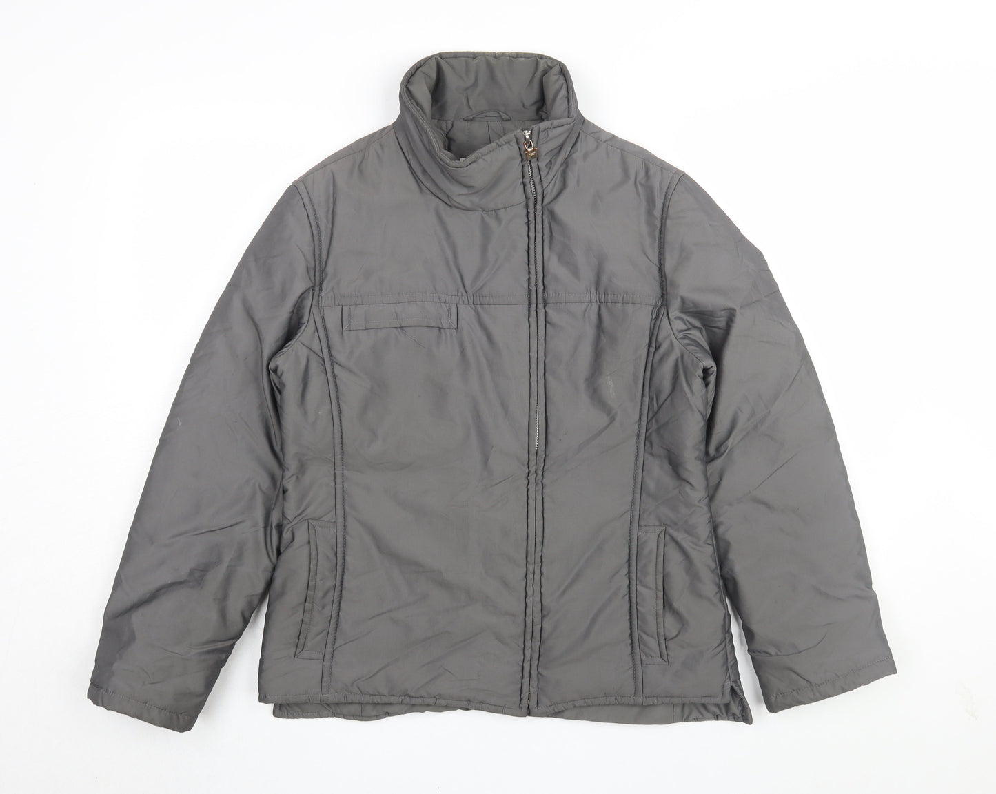 Cerruti Women's Grey Mid-Length Puffer Jacket Size 12