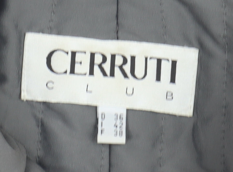 Cerruti Women's Grey Mid-Length Puffer Jacket Size 12