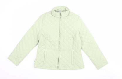 Womens UK Size S Tayberry Green Quilted Coat