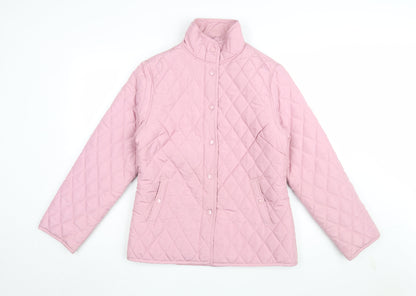 Womens UK Size S Pure & Natural Pink Quilted Coat