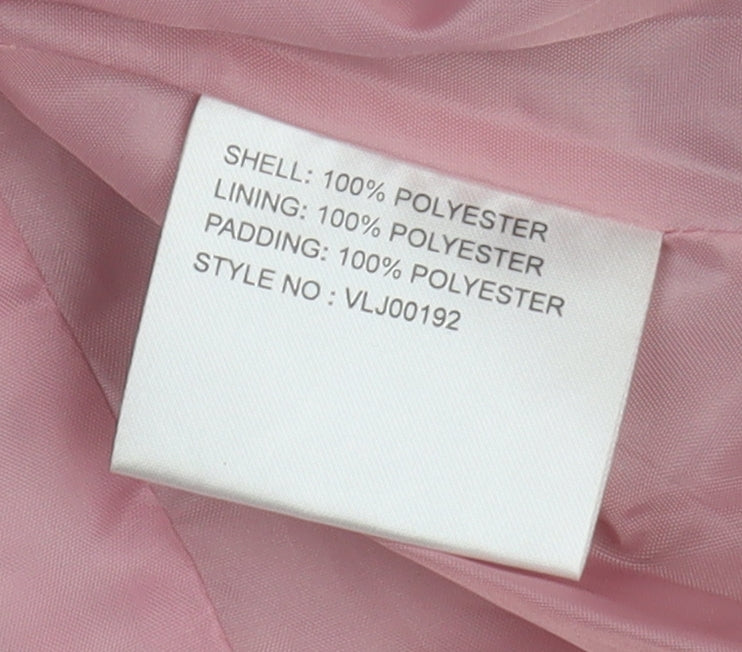 Womens UK Size S Pure & Natural Pink Quilted Coat