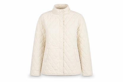 Womens UK Size S Pure & Natural Beige Quilted Coat