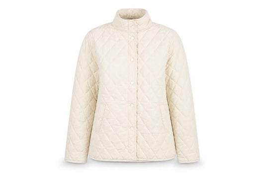 Womens UK Size S Pure & Natural Beige Quilted Coat