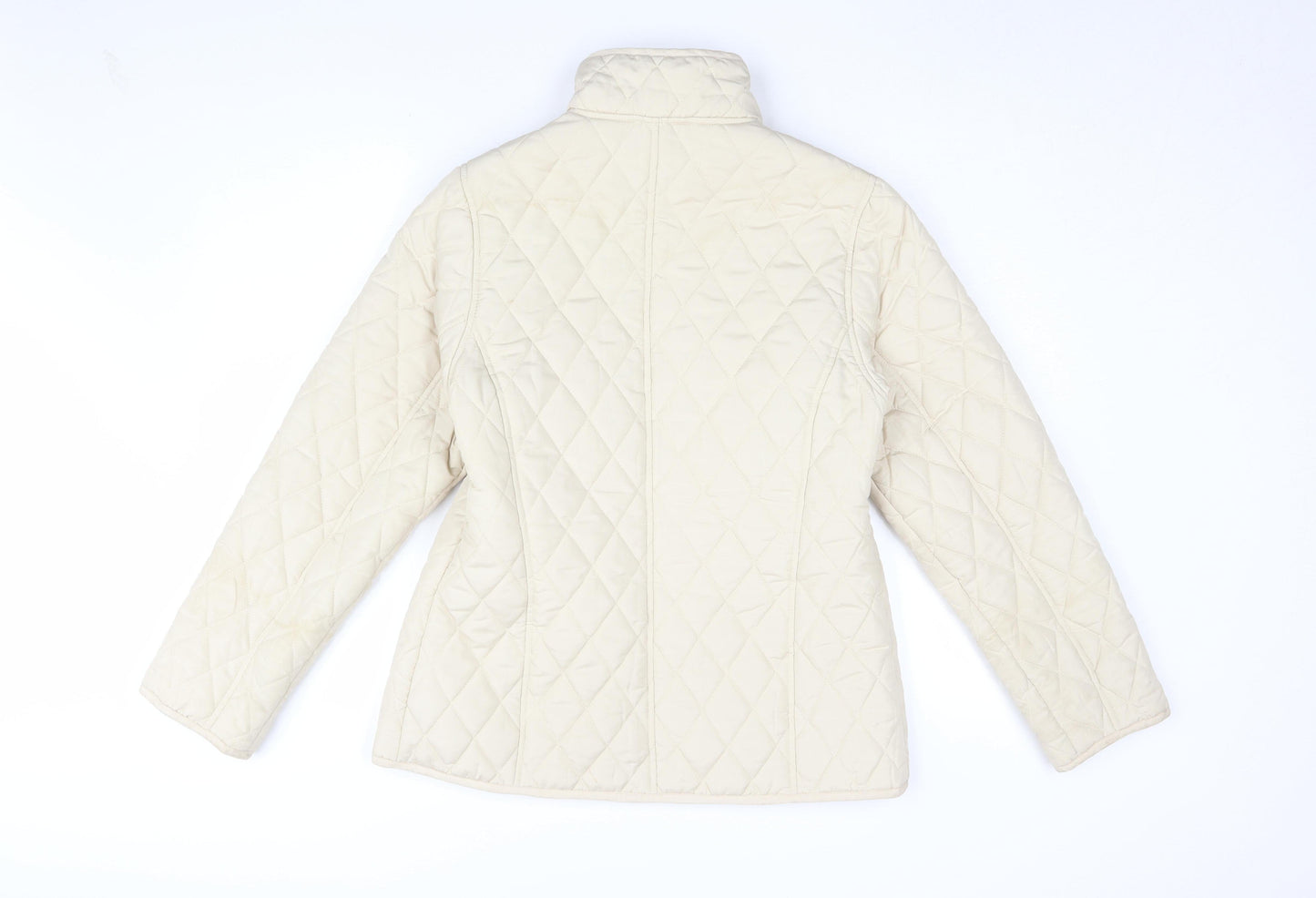 Womens UK Size S Pure & Natural Beige Quilted Coat