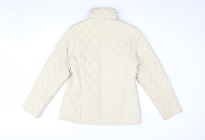 Womens UK Size S Pure & Natural Beige Quilted Coat
