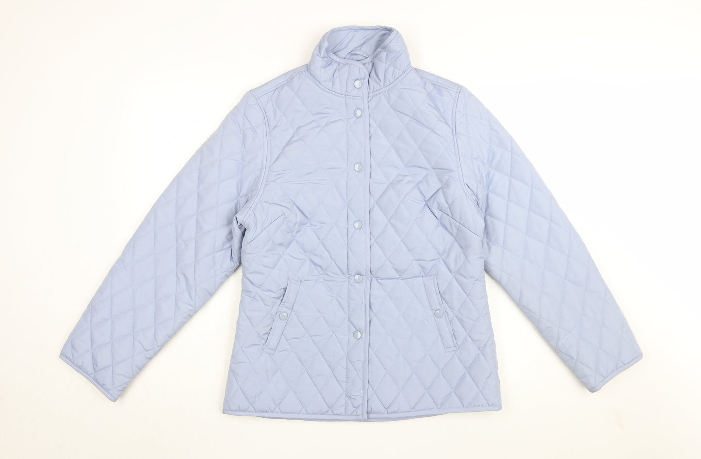 Womens UK Size S Pure & Natural Blue Quilted Coat
