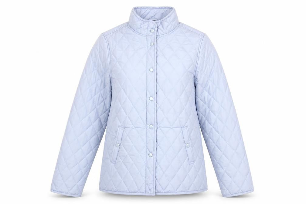 Womens UK Size S Pure & Natural Blue Quilted Coat