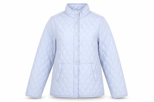 Womens UK Size S Pure & Natural Blue Quilted Coat