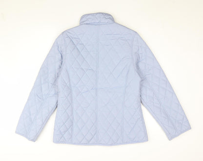 Womens UK Size S Pure & Natural Blue Quilted Coat