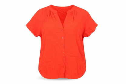 Womens UK Size 14 Monsoon Red Basic Button-Up