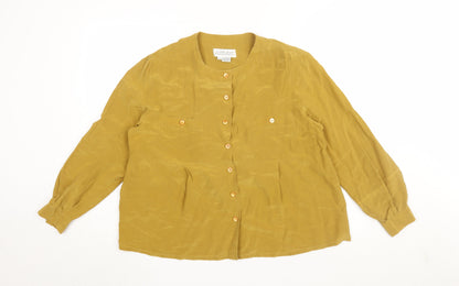 Sunny Leigh Women’s Yellow Silk Blouse, Size L
