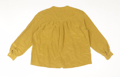 Sunny Leigh Women’s Yellow Silk Blouse, Size L