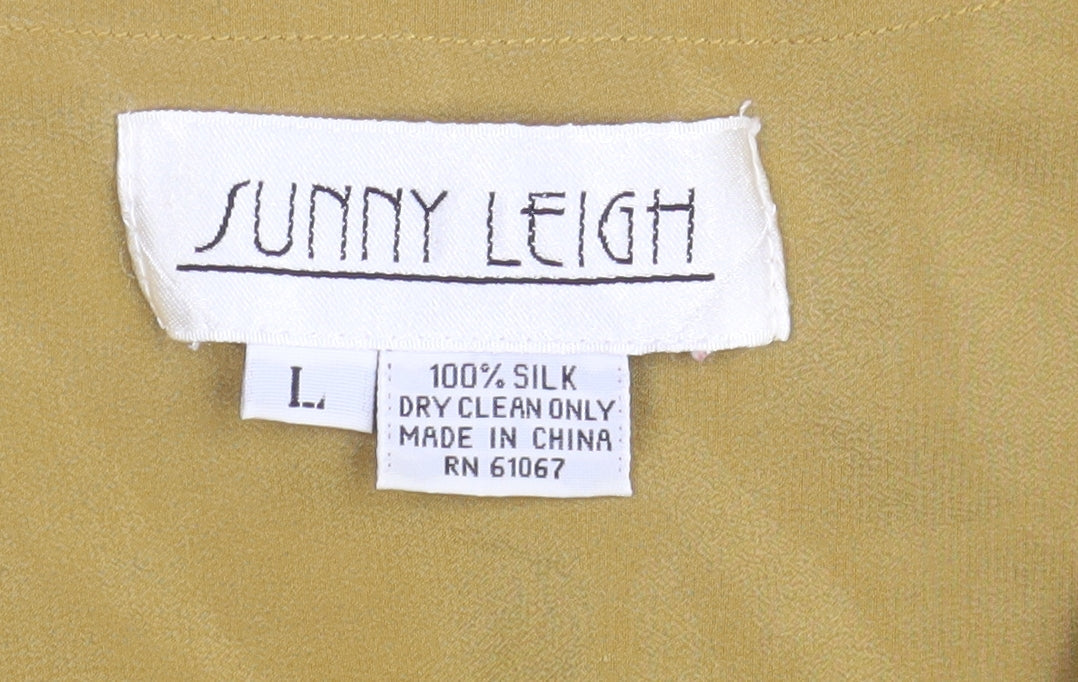 Sunny Leigh Women’s Yellow Silk Blouse, Size L