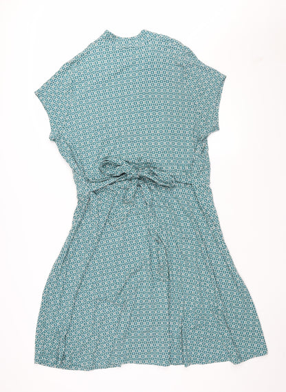 Anne Weyburn Women's Green Geometric Wrap Dress