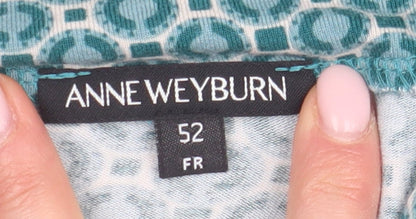 Anne Weyburn Women's Green Geometric Wrap Dress