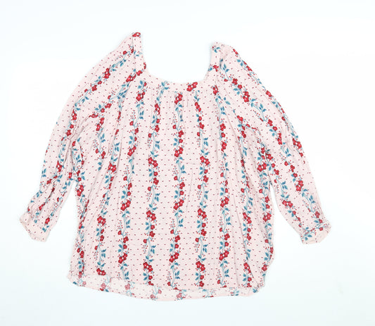 Old Navy Women's Pink Floral Tunic Blouse 3XL