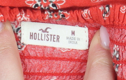 Hollister Women's Red Peasant Skirt, M, Floral Boho