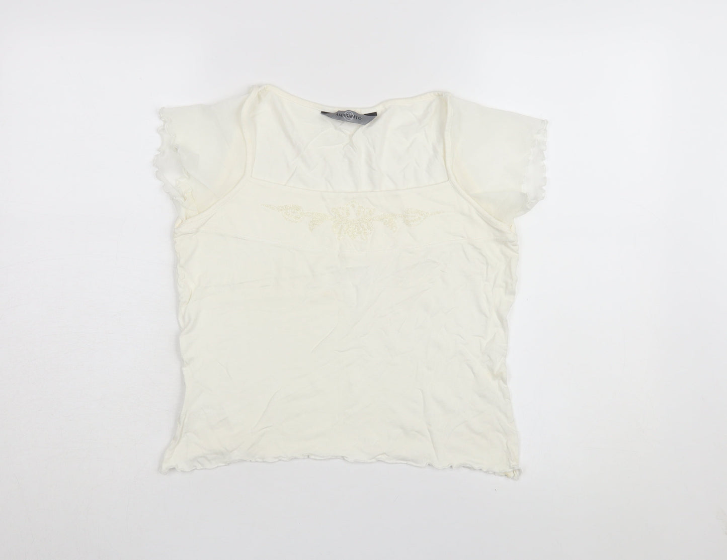 Womens UK Size 12 AMARANTO Ivory  T-Shirt