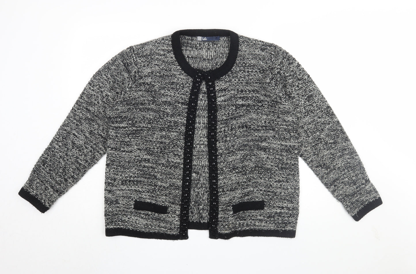 Womens UK Size L Isle Grey Cardigan Jumper