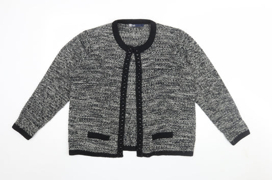 Womens UK Size L Isle Grey Cardigan Jumper